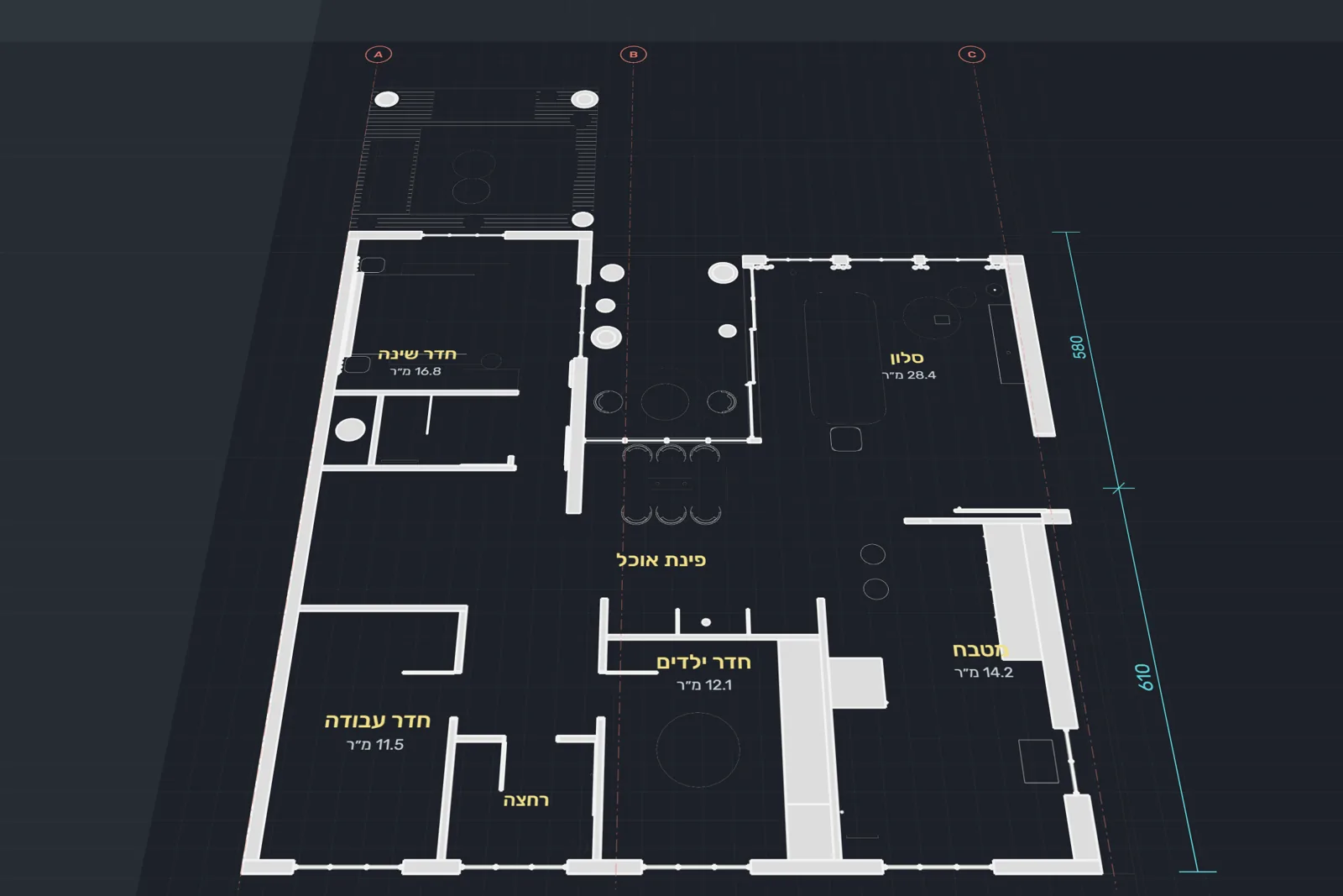 The floor plan as Modelz reads it